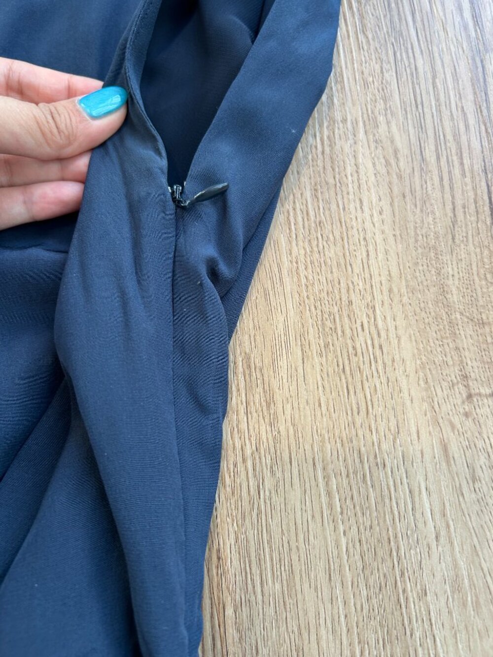 Marc by Marc Jacobs Silk Top Dress Navy Mixed Media Mini Size 4 Work Chic - Picture 7 of 11